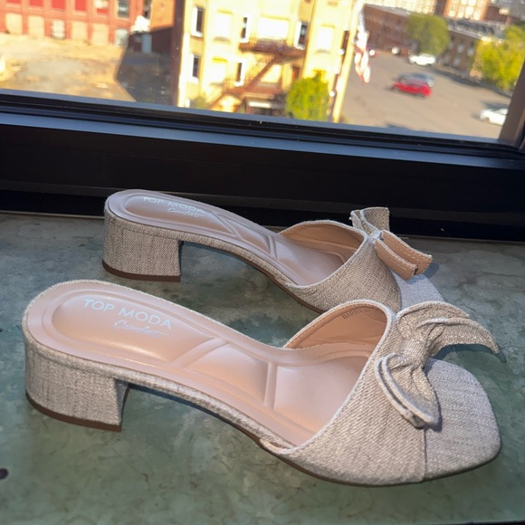 TOP Moda Shoes - TOP Moda Women's Light Gray Bow Mules